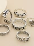 of 6 silver punk skull