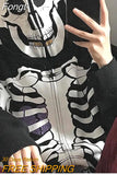 Y2K Gothic Zip Up Hoodies Women Punk Oversized Skull Skeleton Print Sweatshirts Black Hip Hop Loose Tops Jacket