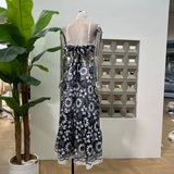 Purely Want Summer Babes Small Embroidery Shackles Tying Back Long Dress