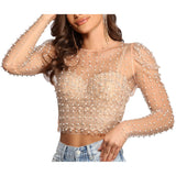Fongt Summer Explosion Of Women's Hot Diamond Bubble Beads Foam Sleeve Mesh Yarn