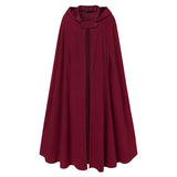 Winter Hooded Solid Cloak Poncho Coat Autumn Women Long Cape Cloak Hoodies Warm Cosplay Jackets Outwear