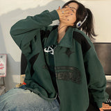 Patchwork 90s Oversized Jacket-Outfit