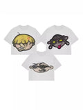 T-Shirt Hip-Hop Fun Cartoon Pattern Printing Oversized T-Shirt Original Gothic Cotton Short Sleeves-Outfit