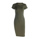 O-Neck Short Sleeve Office Ladies