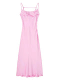 Hollow Out Satin Midi