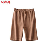 2021 Women Vintage Strethy Solid Legging Shorts Female Retro Casual Shorts Pantalones