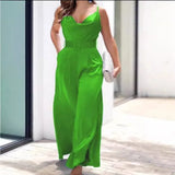 Fongt 2023 New Fashion Sexy V-Neck Belt Waist Sling Suit Pants-Outfit