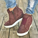 Wedge Sneaker Vulcanize Shoes Fashion Zip Leopard Increase Within Zapatos De Mujer New Fashion for