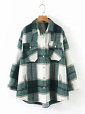 Vintage Pockets Oversized Plaid Shacket-Outfit
