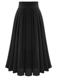 Temperament Commute Size Skirt Solid Color High Waist Super Pleated Chiffon