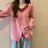 Fongt Size Fat Mm Cover Belly Autumn Women's T-Shirt Inside The Design Feeling False Two Long Sleeve Bottom Shirt Cover Flesh Show Thin Top-Outfit