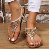 Style Clip Toe Sandals Women 2023 Summer Flat Heels Gladiator Sandals Woman Plus Size 43 Rome Beach Shoes Flip-Flops-Outfit