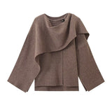 Fongt Women's Explosion Cloak Knitted Loose R-Shirt Sweater