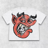T-Shirt Men's Hip Hop Animation Exaggerated Printed T-Shirt Super Big Goth Harajuku Street Clothing Casual Top-Outfit