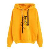 Casual Print Long Sleeve Hooded Women's Multicolor