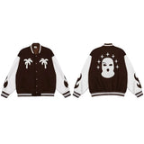 Hop Streetwear Bomber Jacket Furry Tree Fire Flame Jacket Coat 2022 Men Harajuku Cotton Short Jacket Coat Outwear