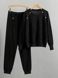 Sweater Pullover 2 Piece Sets Women Casual Knitwear Jumper Outfits Korean Knit Jogger Pants Suits Sweatpants