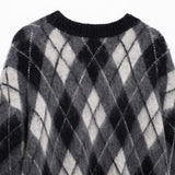 Fongt Women's Clothing 2025 Autumn And Winter New Street Round-Necked Ragged Knitted Shirt