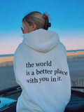 Style Fleece-lined Loose Hooded Fashionable