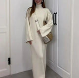 Fongt 2025 New Women's Knitted Turtleneck Sweater Temperament Fashion Dress Women