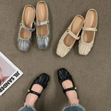 Fongt Flat-Bottomed Bun Head Half-Dragging Sandals Women Spring And Autumn High-End Summer Wearing Mary Jane Muller With Skirt Single Shoes