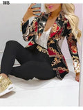 Spring Autumn Two Piece Set Women Office Tracksuits For Ladies Outfits Lapel Collar Double Breasted Blazer Suit Pants
