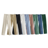 Pants Women Casual Chic Straight Pants Elegant Office Wear High Waist Pants Women Loose Pants Female Solid Pants