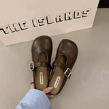 Fongt Bottom Bag Head Half Slippers Women Wear 2025 New Summer Pedaled Shoes Flat With Skirt Cool Slippers