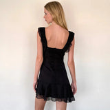 Chiffon Tie-Up Strap Mini Dress-Outfit