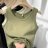 Spring And Summer New Simple Waffle Halter Vest Women's Underwear Loose And Thin Solid Color