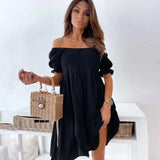 Off Shoulder Loose Short Sleeve Folds