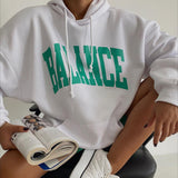 Contrast Vintage Logo Graphic Pullover Hoodie-Outfit