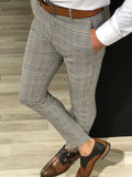 Fongt New Men's Casual Dating Men's Lattice Solid Nine-Point