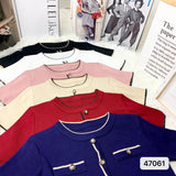 Fongt Summer New Korean Version Of The New Temperament Small Fragrant Fashion Slim Slimming High-Waist Short-Sleeved