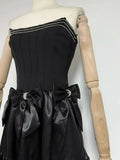 Satin Bow Ruffle Tube Mini Dress-Outfit