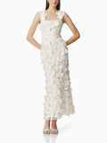 French Style Dress Women's 2025 Summer New Long Dress Elegant Three-Dimensional Flowers Loose Slings Beach