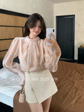Fongt Xixi 2025 Autumn And Winter White Standard Temperament Pure Color Wool High Waist Half-Body Skirt A Word Short Skirt Women 85285