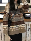 Vintage Jacquard Knit Sweater-Outfit