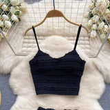 Fongt White Sling With Breast Vest Body Bm Half-Dress Short Skirt Two Sets With Short Top Summer