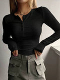 plain long-sleeved ribbed shirt with