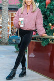 Stand Collar Puffer Coat 1028-1-Outfit