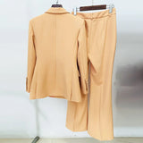Fongt Star Fashion New Double Buckle Suit Jacket Horn Trousers Set Two Sets