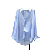 Fongt Summer Wearing Long-Sleeved White Soft Shirt Women's Korean Version Of Loose Leisure Thin