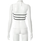 Chains Halter Sleeveless Short Camisole Solid Hollow Out Crop Top 2021 Summer Women Fashion Streetwear Y2K Casual