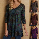 Stylish Women's Floral V-neck Loose