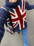 Blue UK Flag Turtleneck Sweater-Outfit
