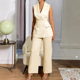 Fongt Single Shoulder Collar Sleeveless Jumpsuit Fashion Three-Dimensional Flower Jumpsuit Jumpsui