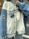Vintage Embroidery Varsity Jacket-Outfit