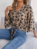 Shooting 2025 Spring And Summer New Leisure Leopard Lace With Chiffon Shirt Women's