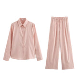 Summer Baggy Shirt 4877078 Wide Leg Trousers 4877101-Outfit